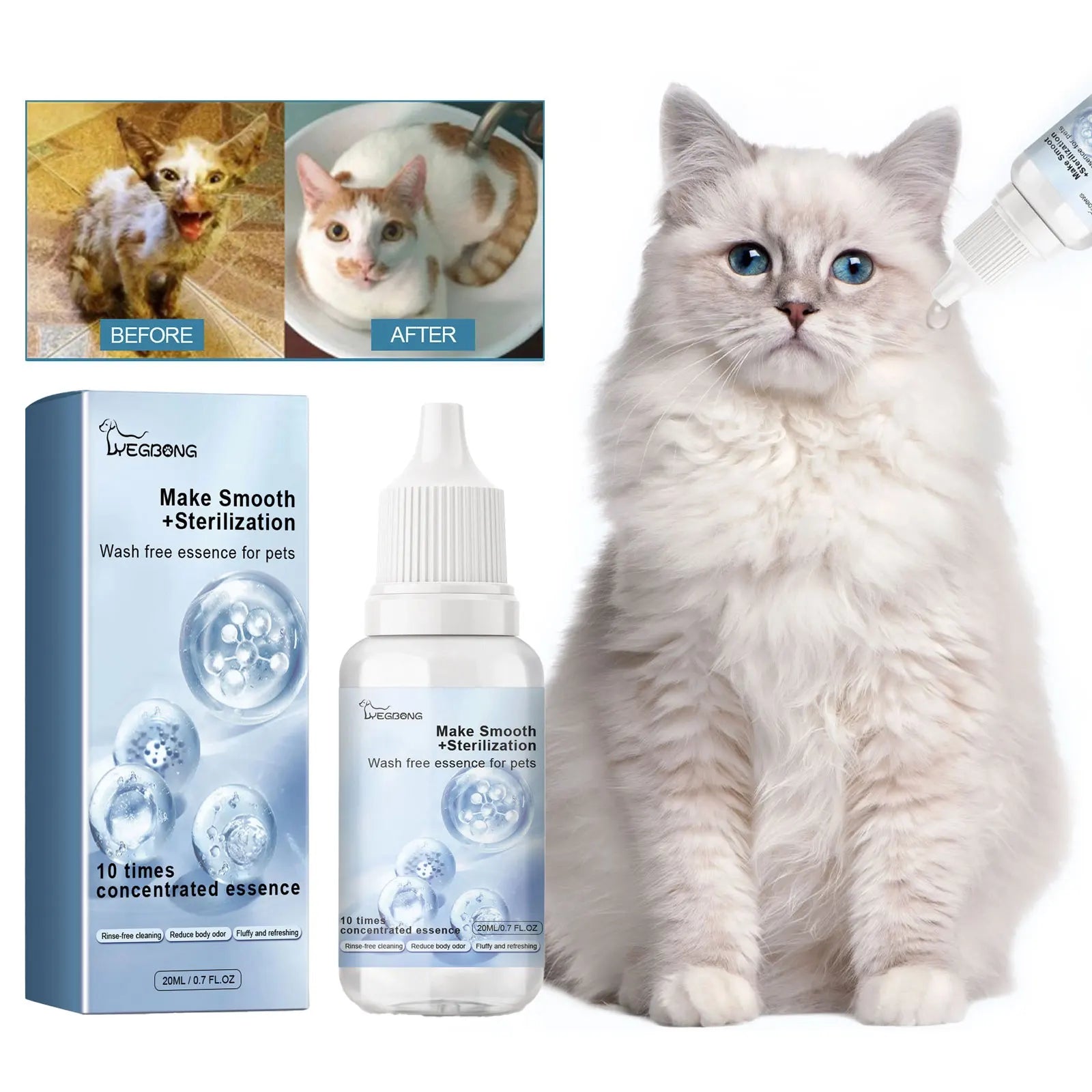 Esencia de lavado para mascotas, lavado corporal para perros, suavizante del cabello, eliminación de suciedad, ácaros, desodorizante, reducción de la picazón, champú hidratante para cachorros