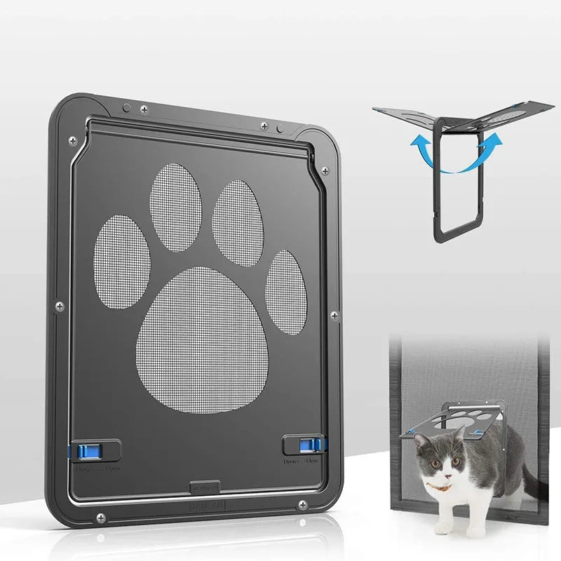Gato y perro, puerta para mascotas, puerta para gatos, agujero para perros, interior y exterior, fácil instalación, pantalla de acceso gratuito, ventana, puerta de seguridad, valla para perros